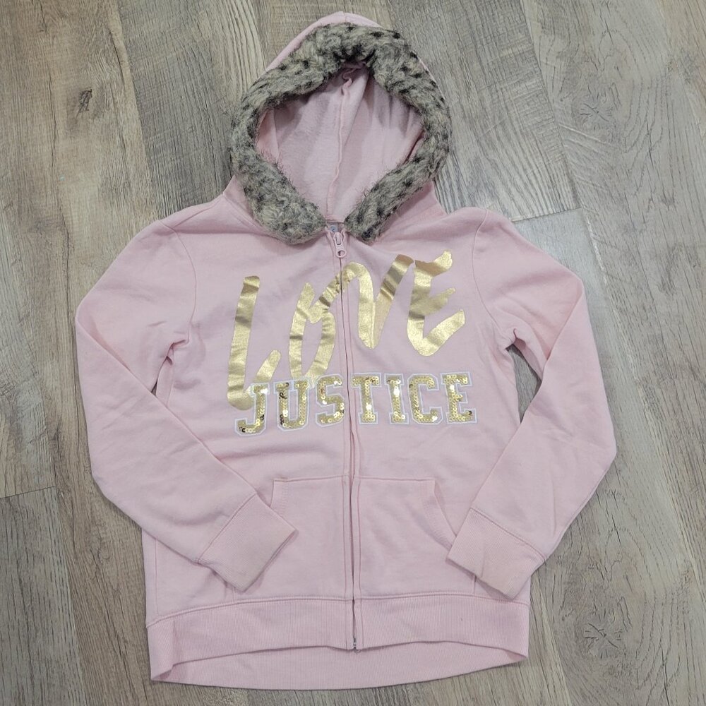 Justice Fur Lined Zip Up Hoodie